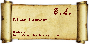 Biber Leander névjegykártya